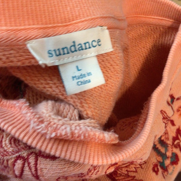 Sundance Women's Sweatshirt Peach Size Large Clementine Fields Embroidered Boho - Picture 8 of 9